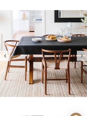 Gathre 8 ft Bonded leather Black Tablecloth for Dining